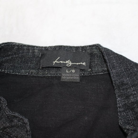 Forever 21 Women's Vest Cropped Zipper Denim Black Large - Picture 9 of 9